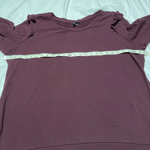 Torrid Burgundy Ruffle Sweatshirt - Picture 4 of 5